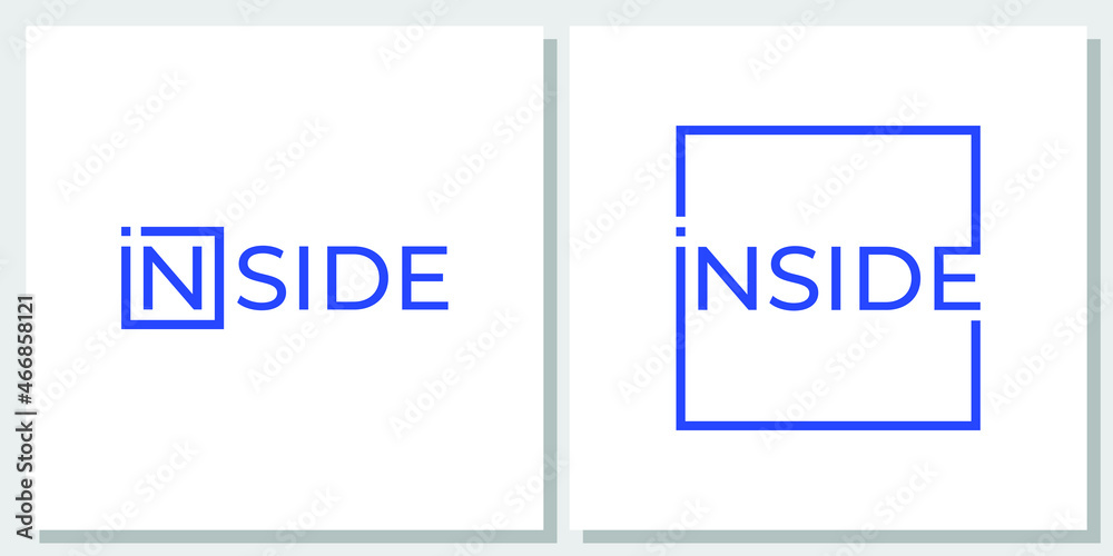 Inside Square Box Wordmark Lettermark Storage Creative Clean Logo Design with Business Card Template