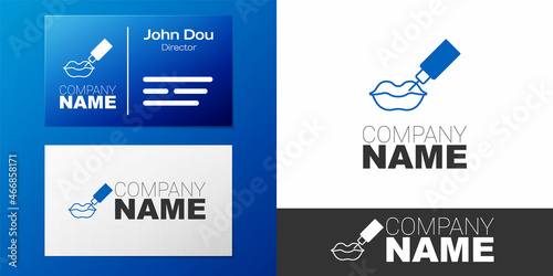 Logotype Lip augmentation icon isolated on white background. Hyaluronic acid lips injection. Contour plastic. Logo design template element. Vector