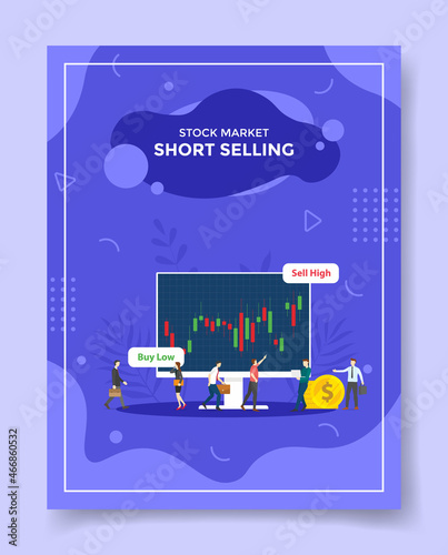 short selling stock market concept for template of banners, flyer, books, and magazine cover