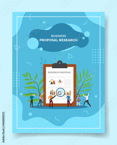 research proposal concept for template of banners, flyer, books, and magazine cover