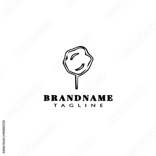 candy floss logo cartoon icon design template black isolated vector