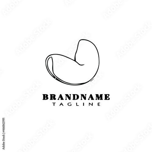 chinese fortune cookie cartoon logo icon design black isolated vector illustration