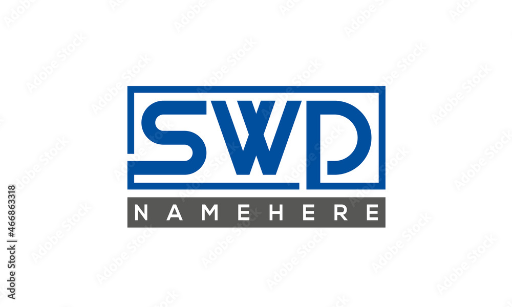 SWD Letters Logo With Rectangle Logo Vector SWD Letters Logo With Rectangle Logo Vector