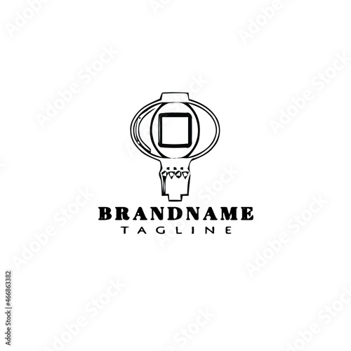 chinese lantern cartoon logo icon design template black isolated vector illustration