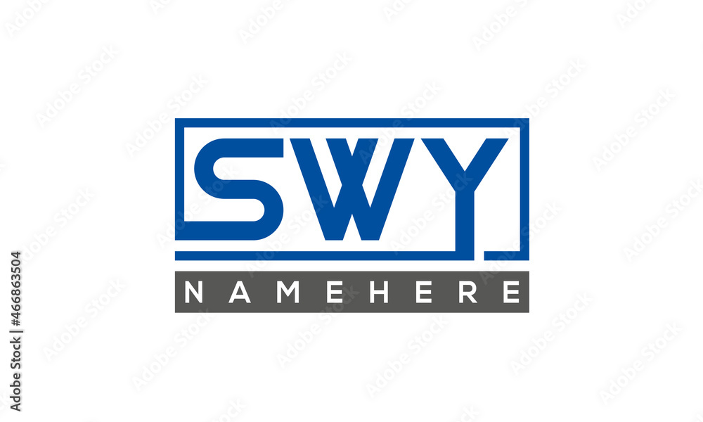 SWY Letters Logo With Rectangle Logo Vector SWY Letters Logo With Rectangle Logo Vector