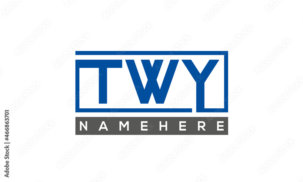 TWY Letters Logo With Rectangle Logo Vector TWY Letters Logo With Rectangle Logo Vector