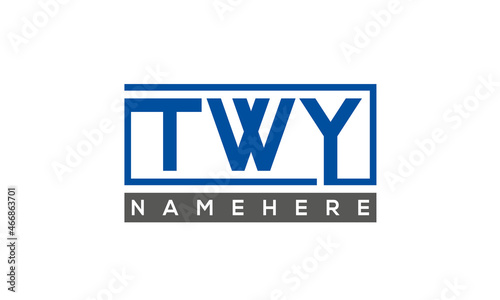 TWY Letters Logo With Rectangle Logo Vector