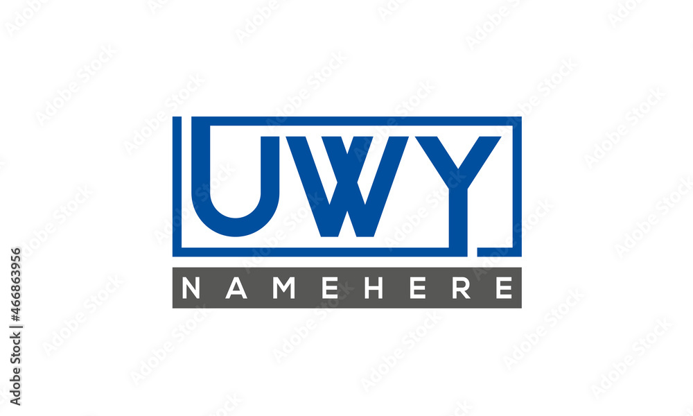 UWY Letters Logo With Rectangle Logo Vector UWY Letters Logo With Rectangle Logo Vector