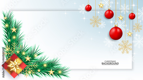 Realistic Christmas Background With Modern Decoration