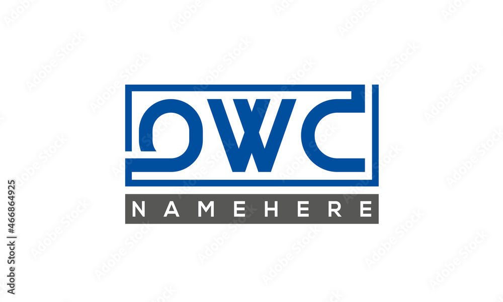 OWC Letters Logo With Rectangle Logo Vector OWC Letters Logo With Rectangle Logo Vector