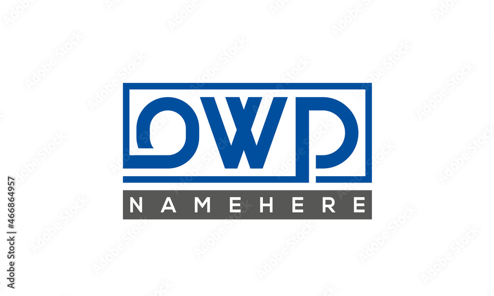 OWD Letters Logo With Rectangle Logo Vector