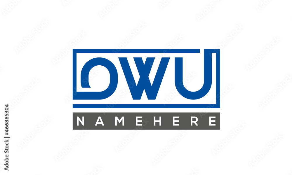 OWU Letters Logo With Rectangle Logo Vector OWU Letters Logo With Rectangle Logo Vector