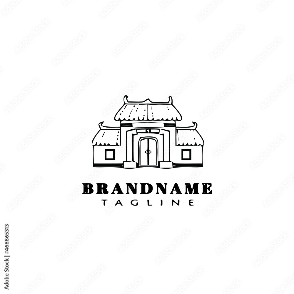 Fototapeta premium chinese temple logo flat design icon template black isolated vector illustration