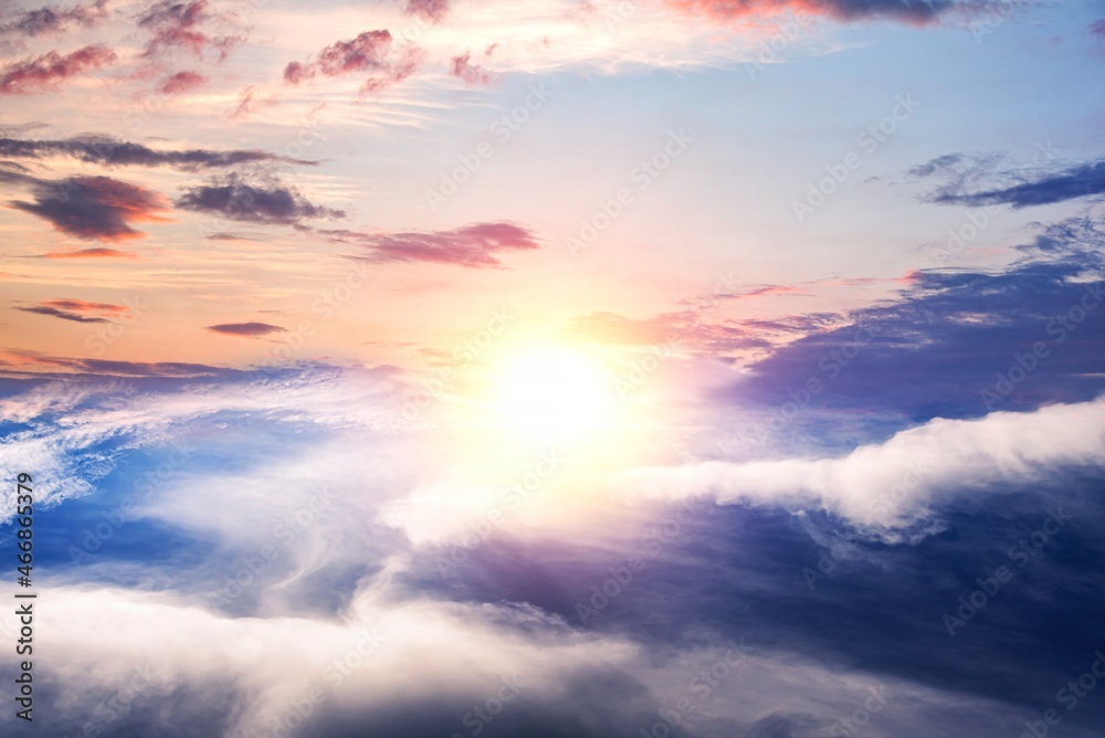 Clouds of sunset or sunrise, background sky