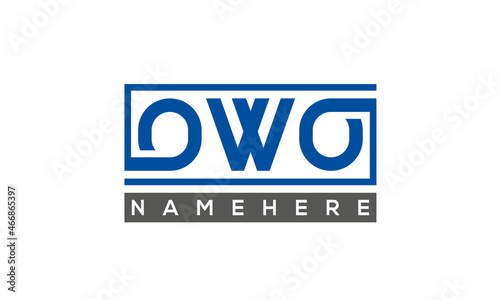 OWO Letters Logo With Rectangle Logo Vector photo