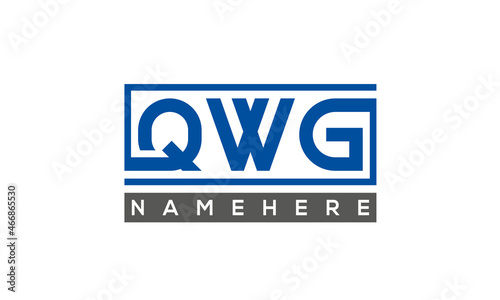 QWG Letters Logo With Rectangle Logo Vector