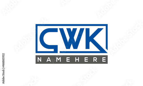 CWK Letters Logo With Rectangle Logo Vector