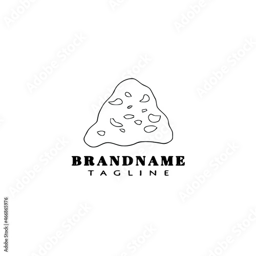 chip cookies logo cartoon design icon flat black isolated vector illustration