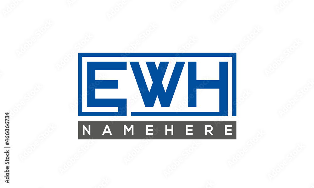 EWH Letters Logo With Rectangle Logo Vector EWH Letters Logo With Rectangle Logo Vector