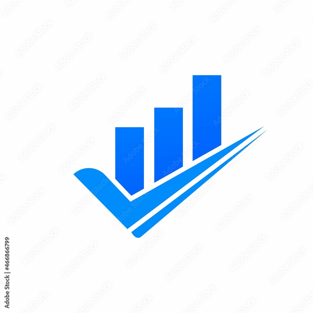 Blue Business Graphic Checklist Logo Vector On White Background Blue Business Graphic Checklist Logo Vector On White Background