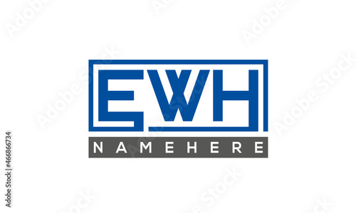 EWH Letters Logo With Rectangle Logo Vector
