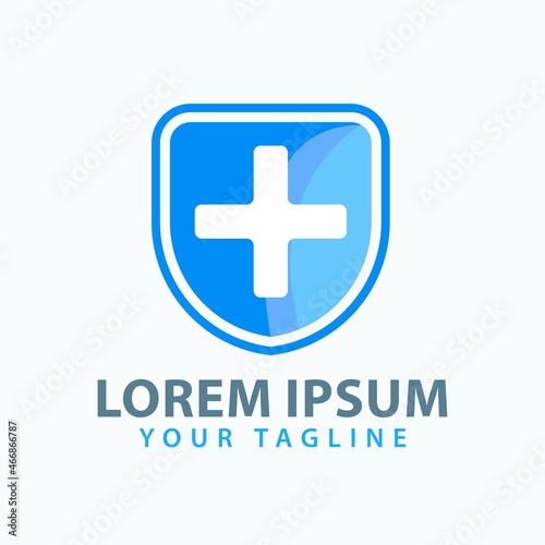 Blue Shield Medical Logo Template Vector Design