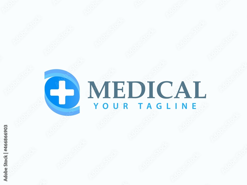 Blue Medical Logo Template Vector Design