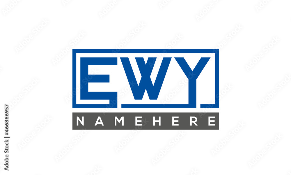 EWY Letters Logo With Rectangle Logo Vector EWY Letters Logo With Rectangle Logo Vector