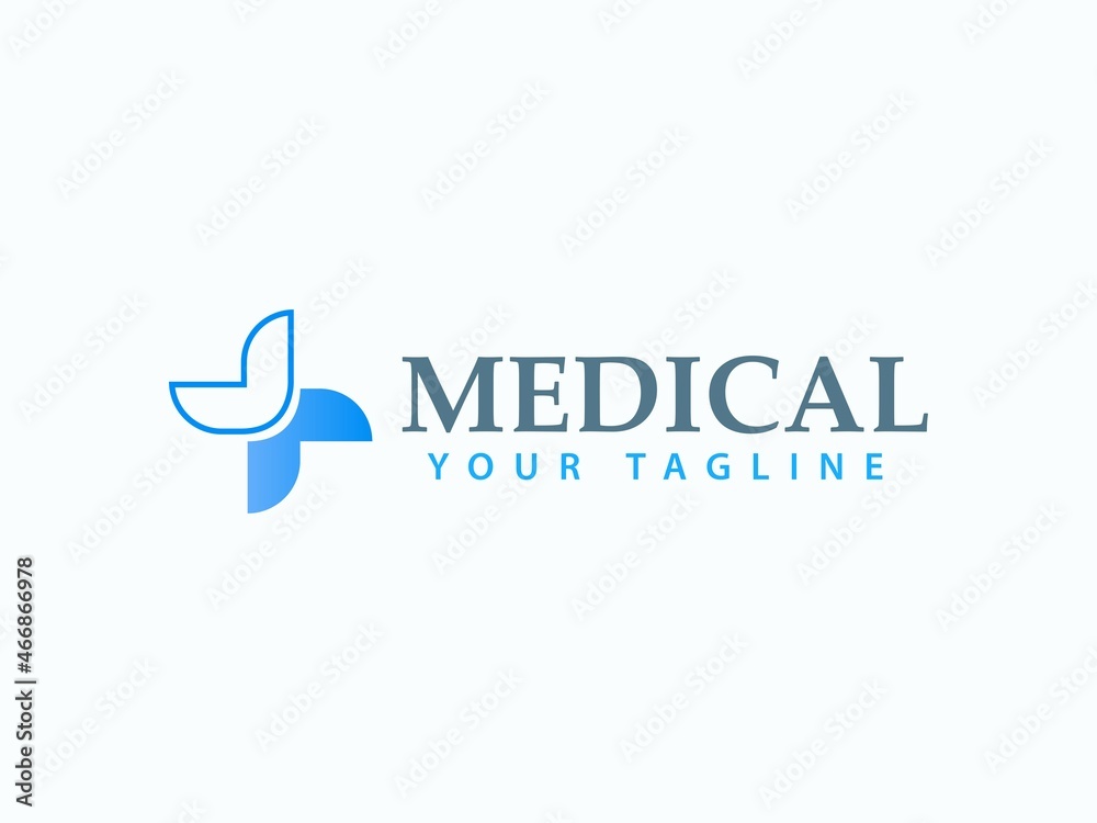 Blue Medical Cross Logo Template Vector Design Blue Medical Cross Logo Template Vector Design