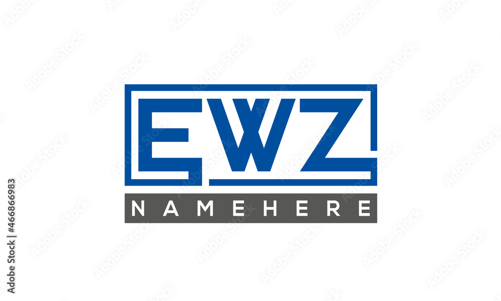 EWZ Letters Logo With Rectangle Logo Vector EWZ Letters Logo With Rectangle Logo Vector