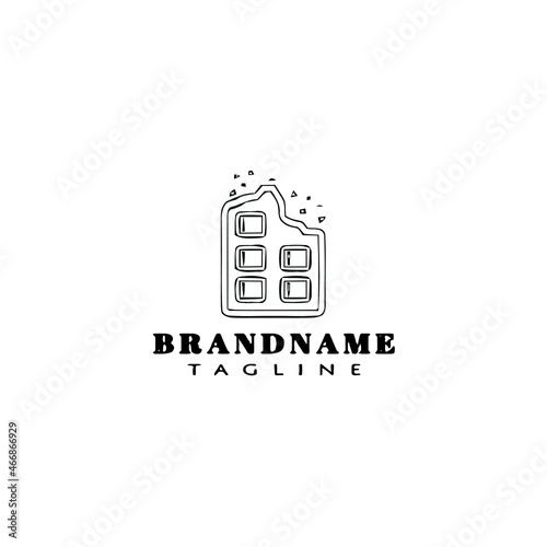 chocolate product logo cartoon simple icon template black isolated vector illustration