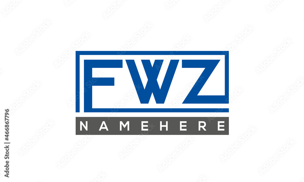 FWZ Letters Logo With Rectangle Logo Vector FWZ Letters Logo With Rectangle Logo Vector