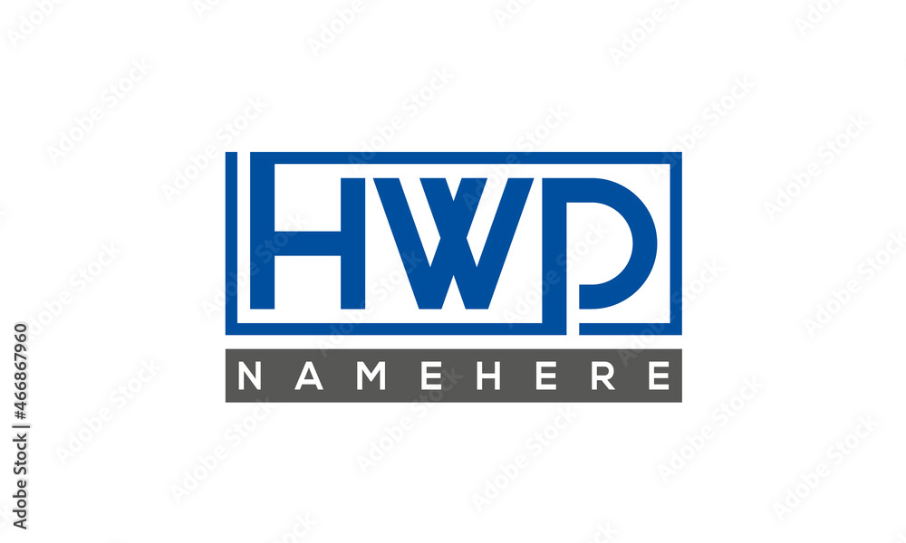 HWD Letters Logo With Rectangle Logo Vector HWD Letters Logo With Rectangle Logo Vector