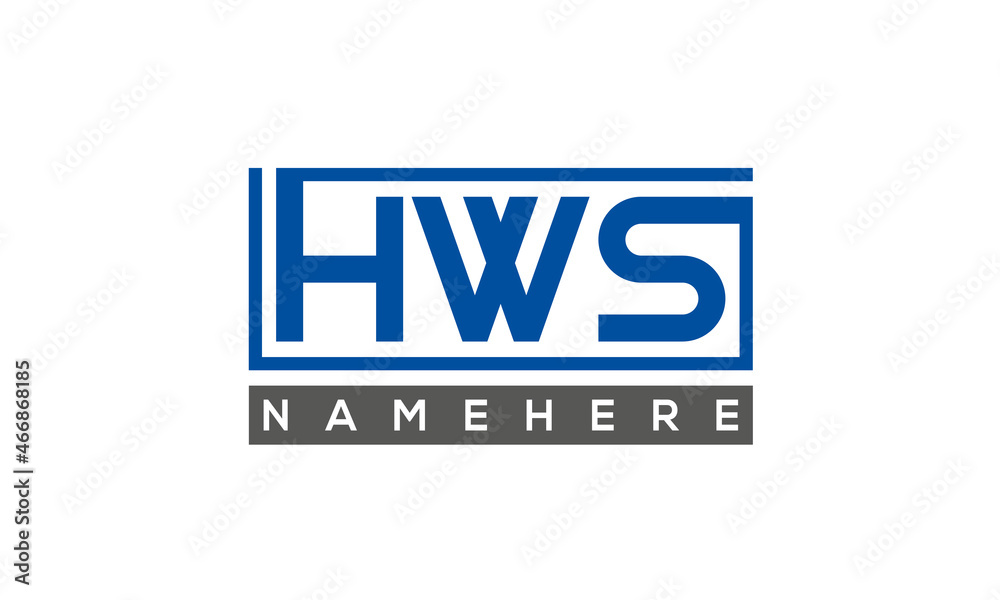 HWS Letters Logo With Rectangle Logo Vector HWS Letters Logo With Rectangle Logo Vector