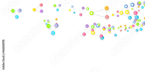 Social media marketing icons internet tags target