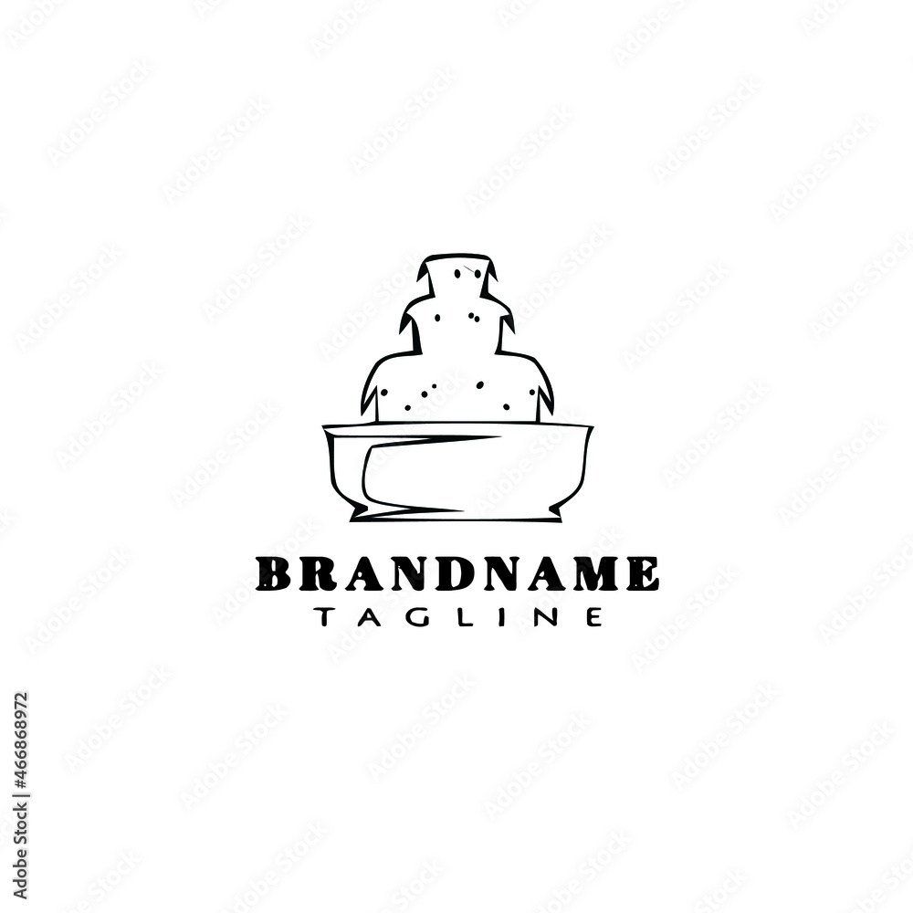 chocolate fountain logo cartoon icon design template black flat vector illustration