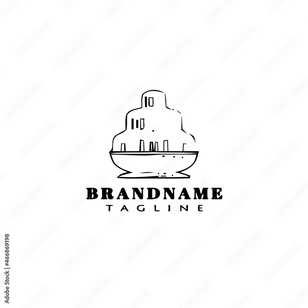 Obraz premium chocolate fountain logo cartoon icon design template creative isolated vector illustration
