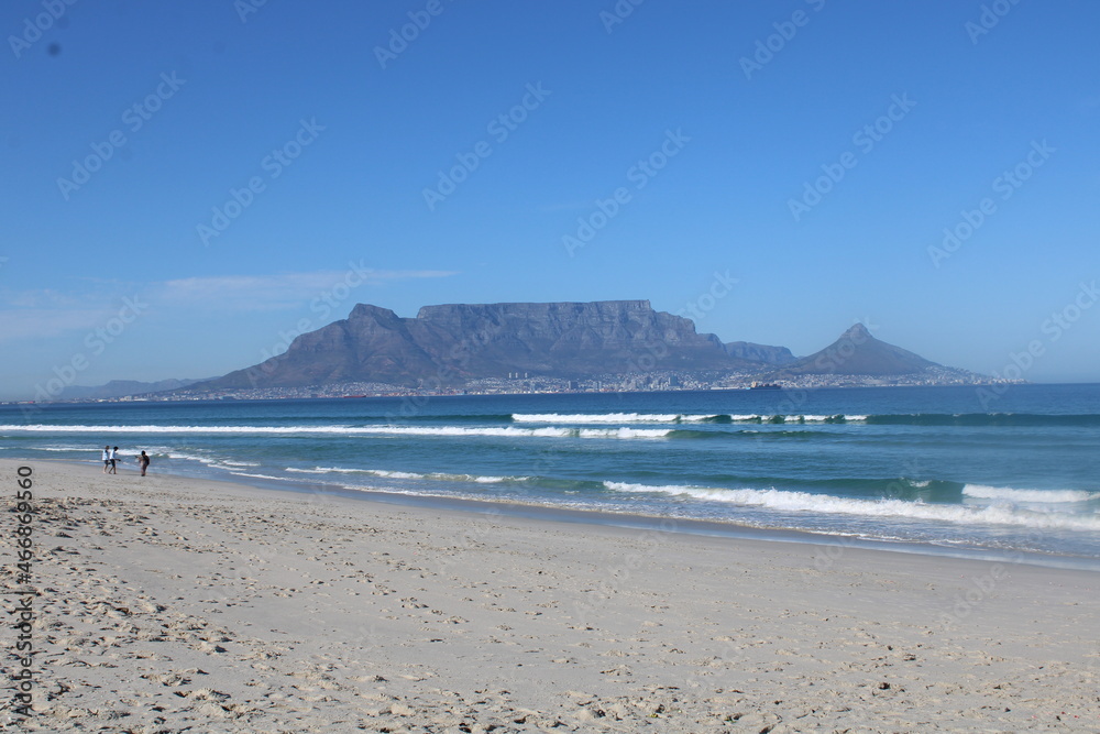 Table Mountain and beach in Cape Town