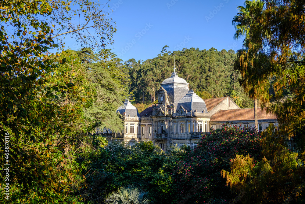 View from its gardens of the palace of Lourizan, a manor house located in the place of Herbalonga, of the town hall of Pontevedra, Galicia (Spain)