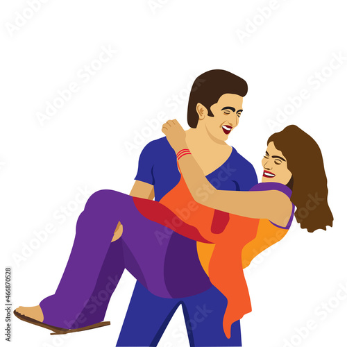 Romantic People Fall in love Vector