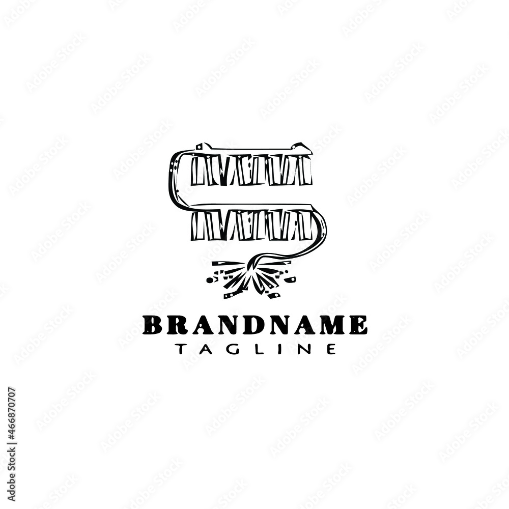 fire cracker logo cartoon icon design template black isolated illustration