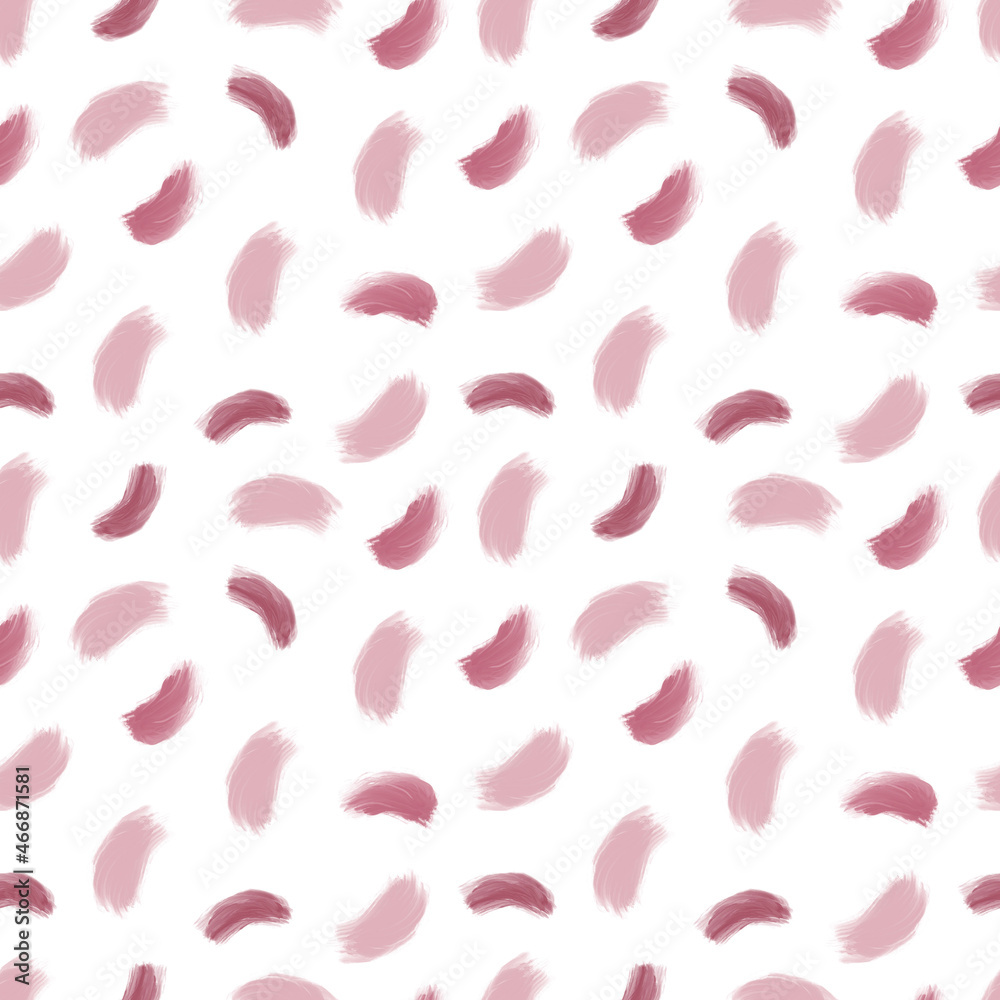 Seamless pattern with pink acrylic strokes. Pattern for girls, textile, wrapping paper. 