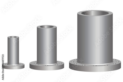 Pipe flange. Spare parts. 3D perspective