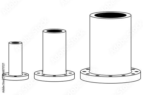 Pipe flange. Machine parts. Vector illustration