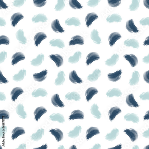 Seamless pattern with acrylic strokes in blue colors. Pattern for textile, fabric, decor, backdrops, wrapping paper. 