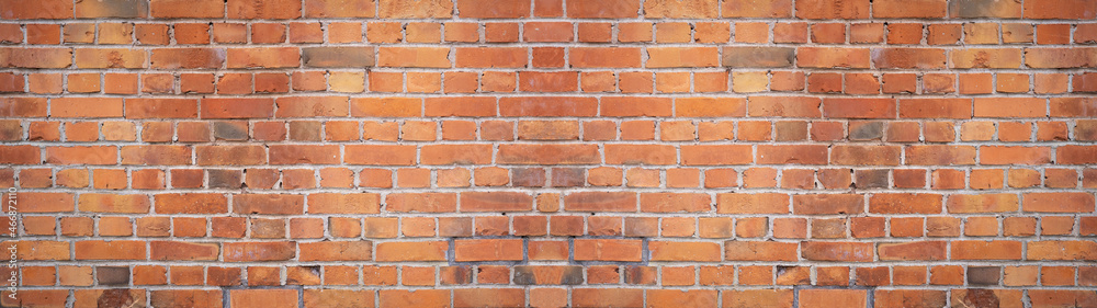 Orange red damaged rustic brick wall brickwork stonework masonry texture background banner panorama. Orange red damaged rustic brick wall brickwork stonework masonry texture background banner panorama.