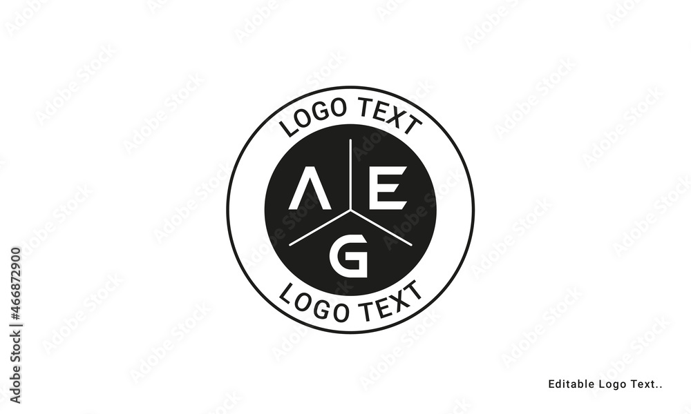 Vintage Retro AEG Letters Logo Vector Stamp	