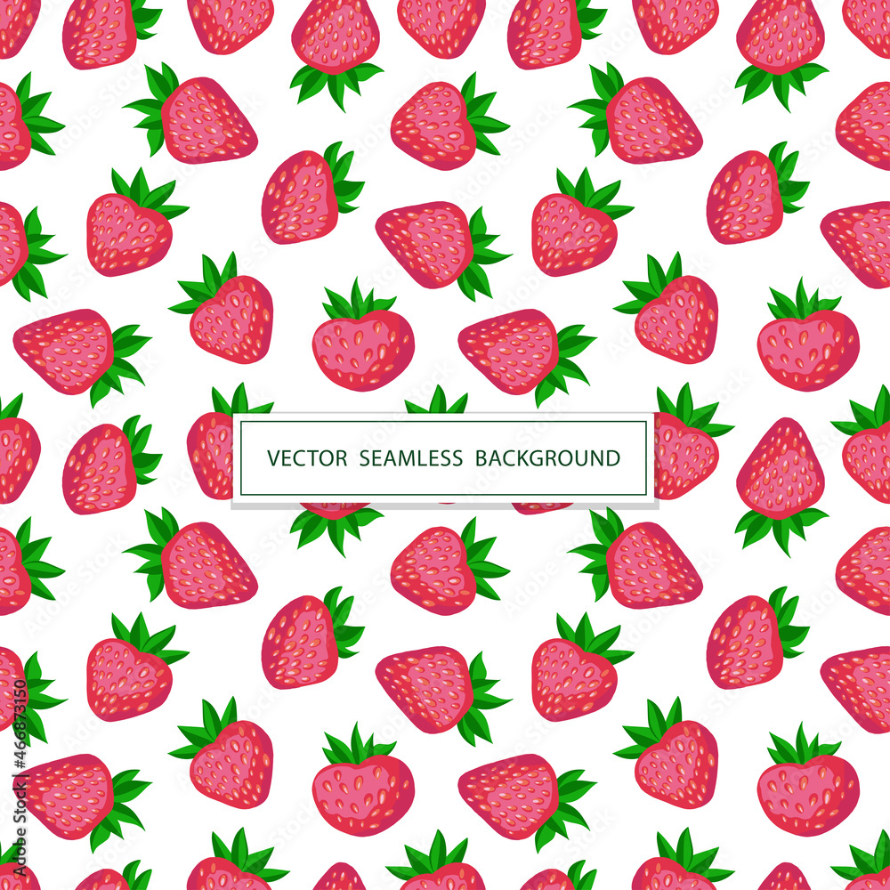 Strawberry hand drawn seamless pattern on white background for typography, textiles or packaging design. Strawberry hand drawn seamless pattern on white background for typography, textiles or packaging design.