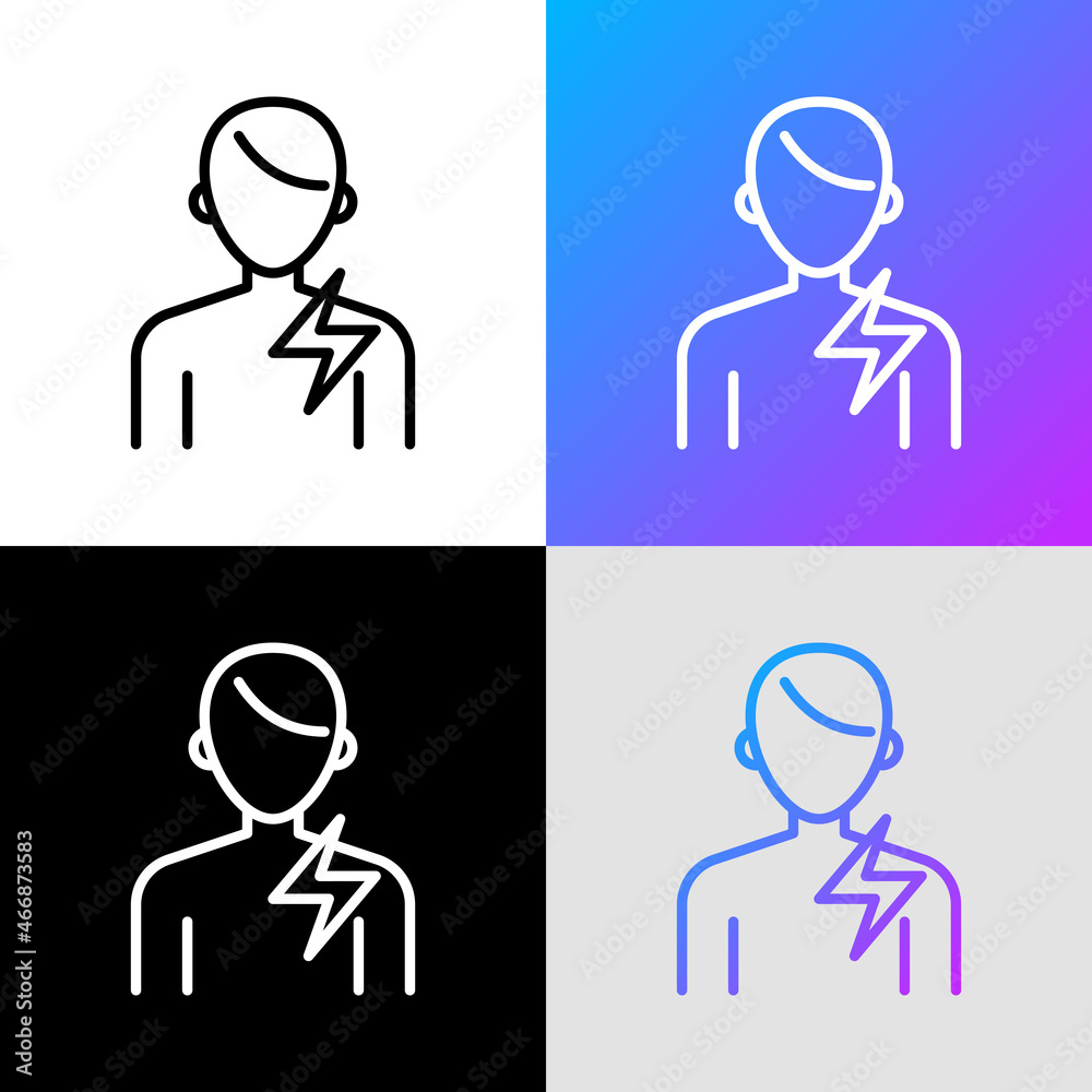 Chest pain thin line icon. Modern vector illustration of heart attack symptom. Chest pain thin line icon. Modern vector illustration of heart attack symptom.