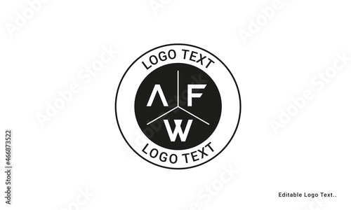 Vintage Retro AFW Letters Logo Vector Stamp 